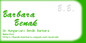 barbara benak business card