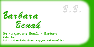 barbara benak business card